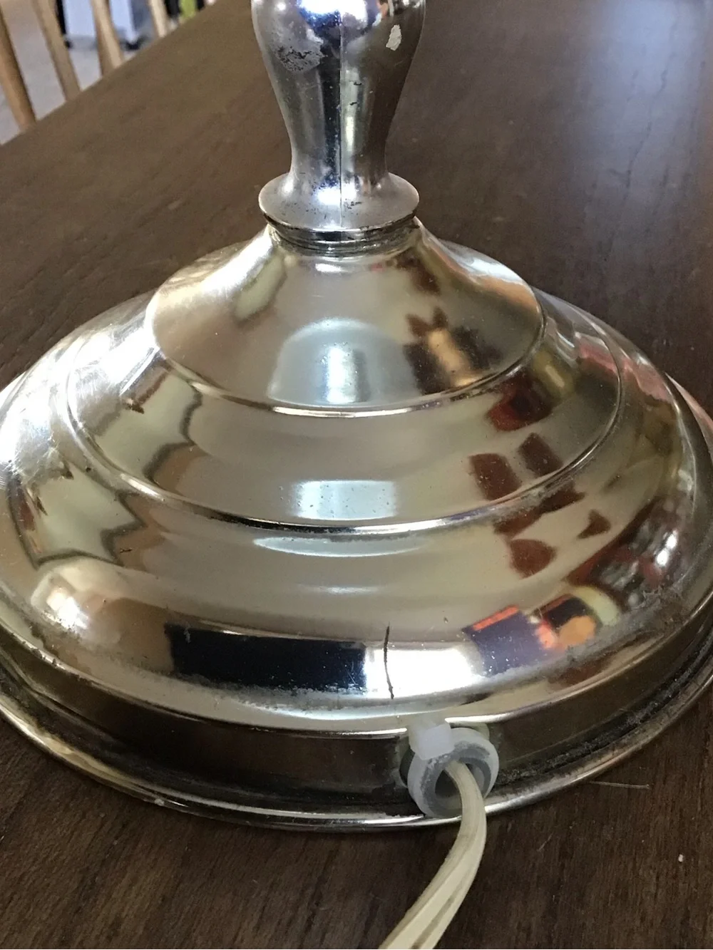Vintage Hobknob Milk Glass Table Lamp